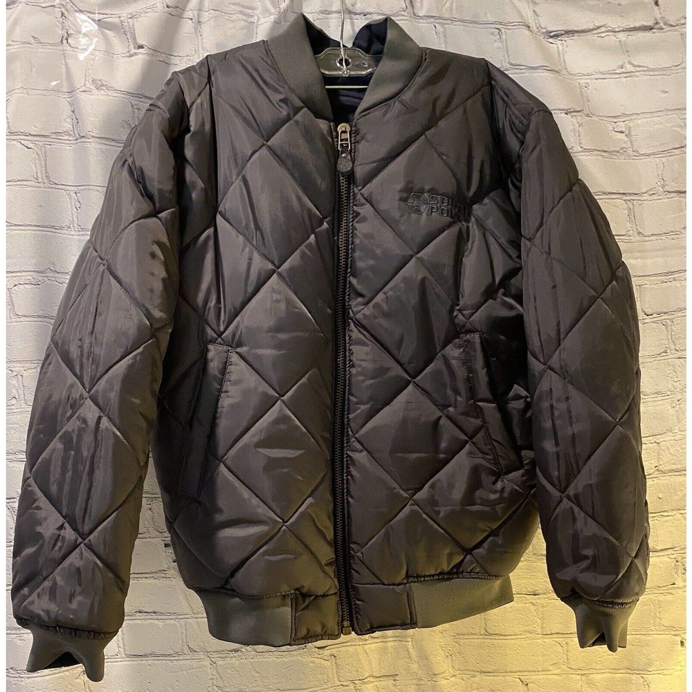 Vintage South Pole Reversible Puffer Quilted Winter Jacket Mens Sz Large Blue